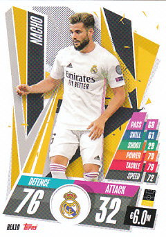 Nacho Real Madrid 2020/21 Topps Match Attax CL #REA10